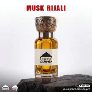 Musk Rijali Perfume Oil – Oud, musk, sandalwood, saffron and rose attar. Long lasting, alcohol-free, premium masculine fragrance.