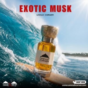 High quality long lasting alcohol free Exotic Musk Perfume Oil available at Ummah Corner.